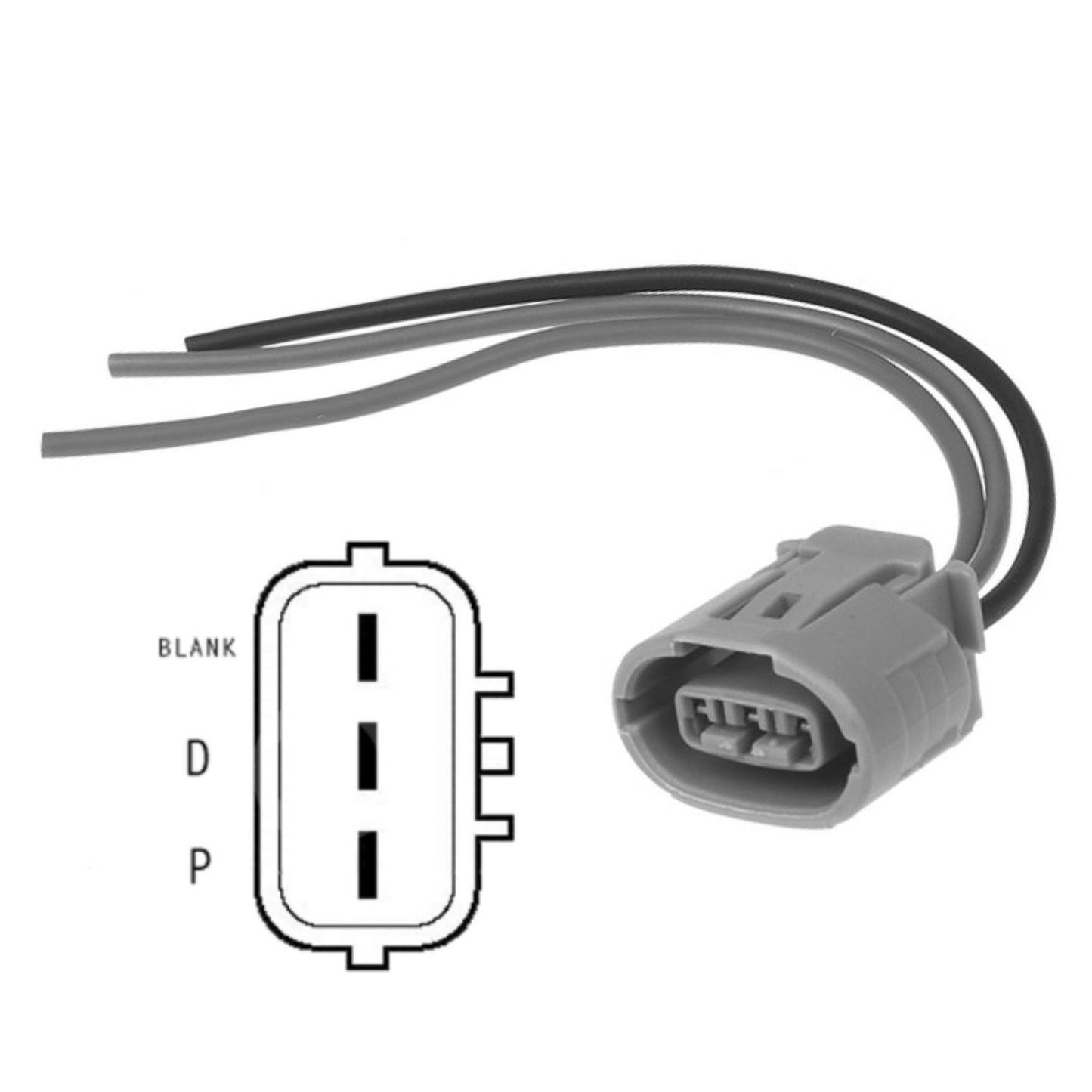 Alternator Pigtail Harness Electrical Connector Lead, 3 Wire Blank-D-P - 9801341