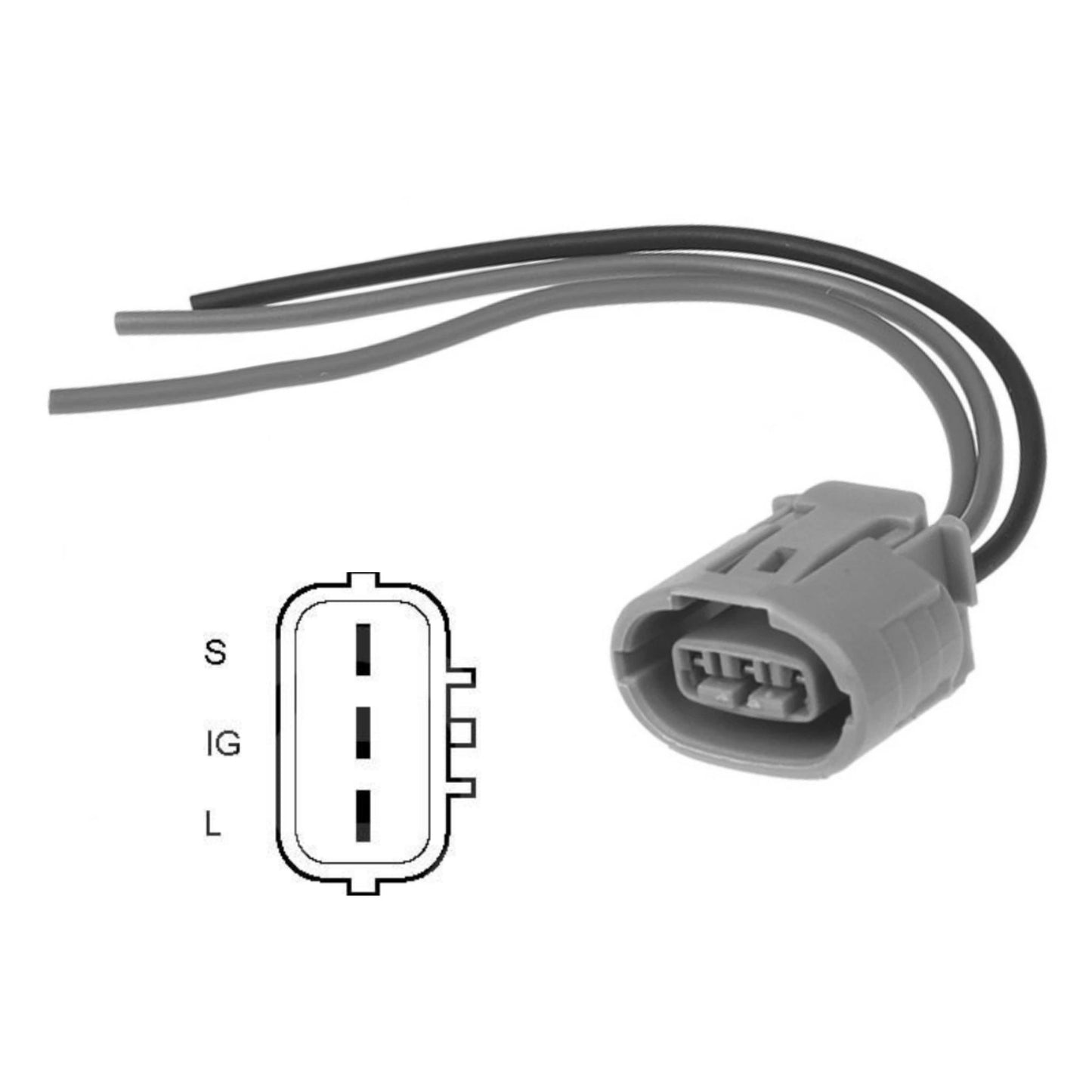 Alternator Pigtail Harness Electrical Connector Lead, 3 Wire S-IG-L - Replaces: ND-957, W145-36, 110-52011, S2533 - 9801312