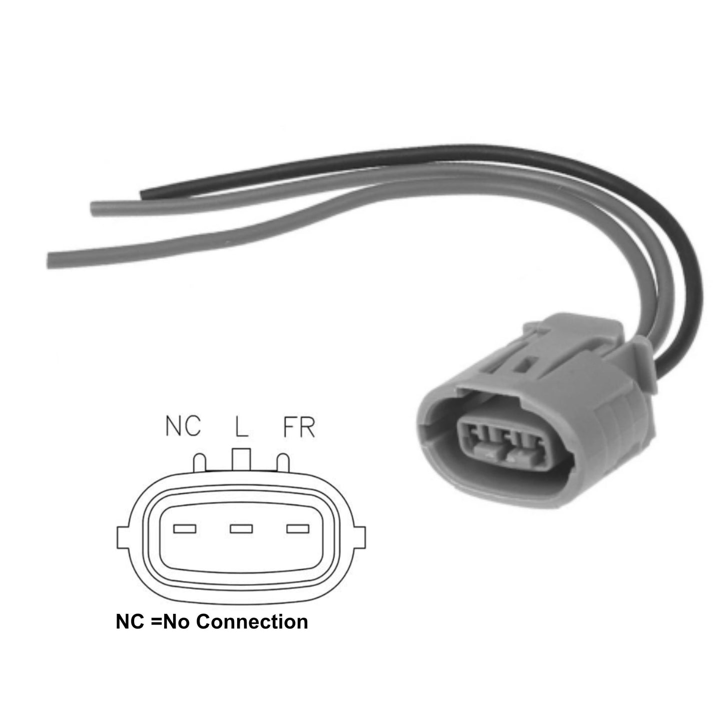 Alternator Pigtail Harness Repair Connector for L-FR Oval Connections - 9801427 Poong Sung 02131-9130, 02131-9131, 02131-9132, 02131-9153, 02131-9271, 02131-9280, 02131-9320, 02131-9321, 02131-9330