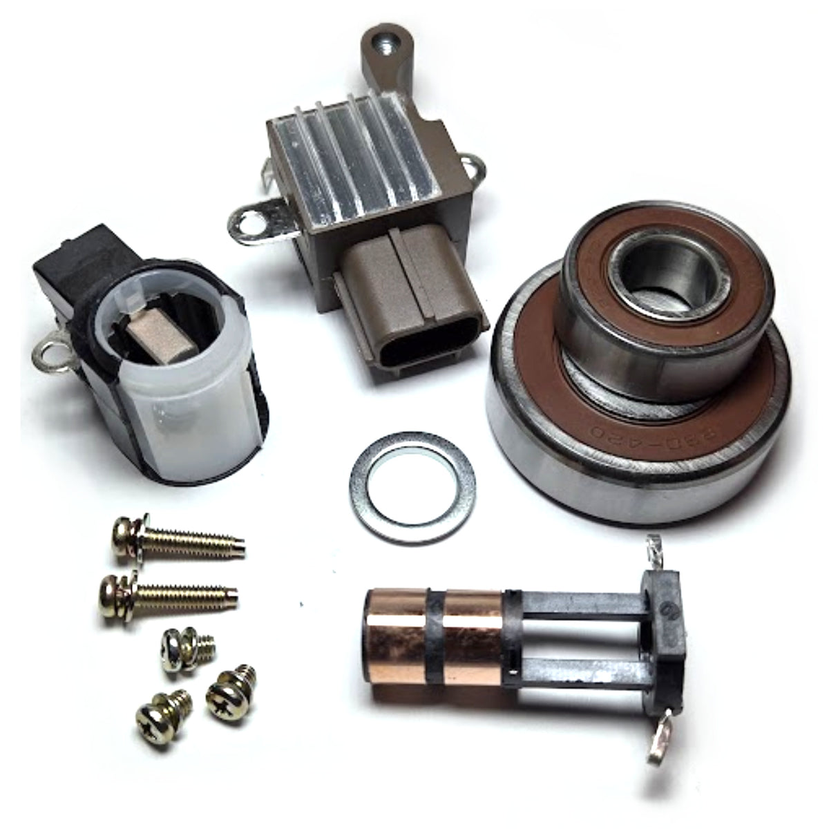 Alternator Voltage Regulator Bearings Brushes Sliprings hardware Kit for Ford F150 3.5L 3.7L 200 Amp- 11624RK-A