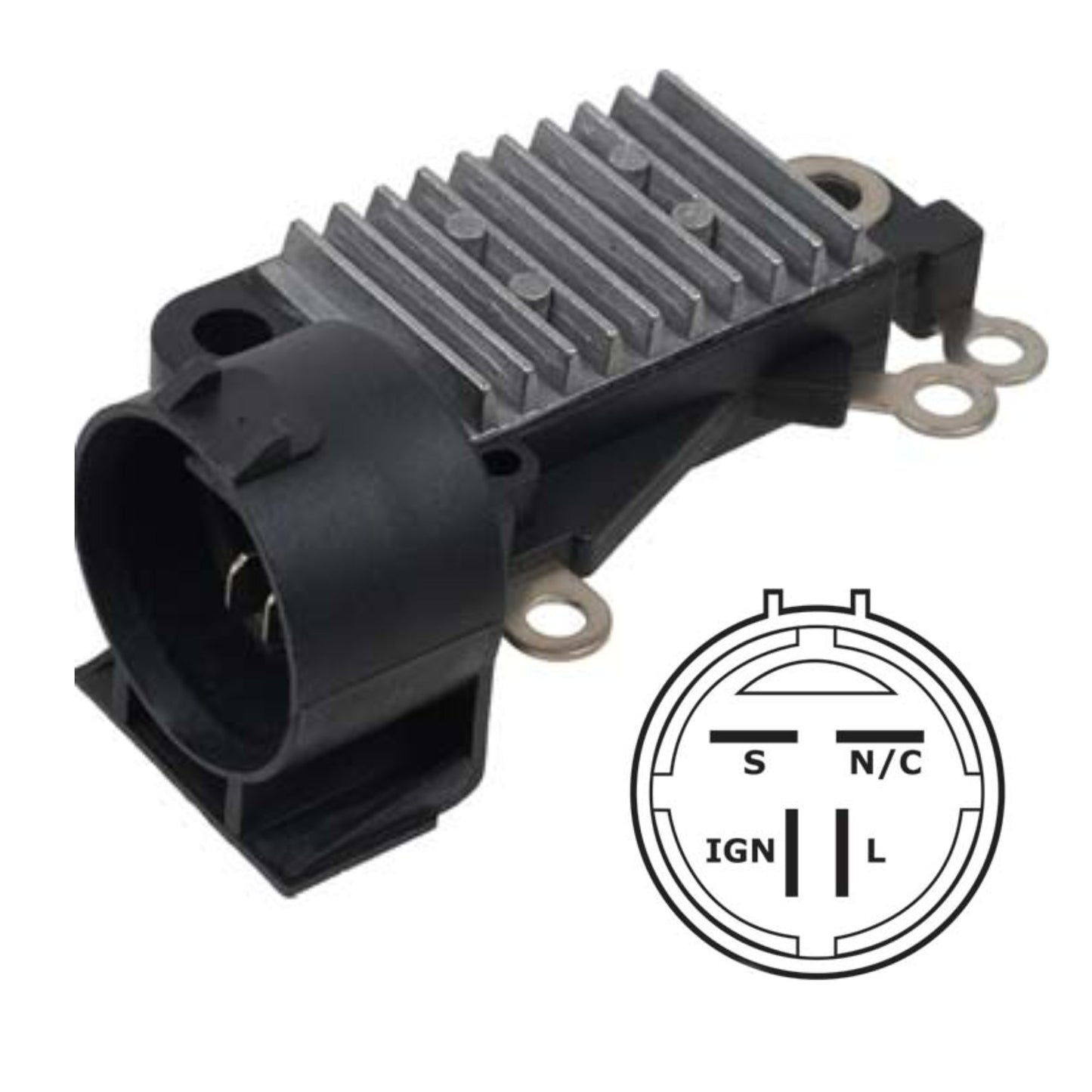 Voltage Regulator for 1990-1994 Subaru Legacy 2.2L Hitachi LR170-732, LR170-732B, LR170-732C; Subaru 23700-AA090 // Lester 13275 - 80041515 IH247