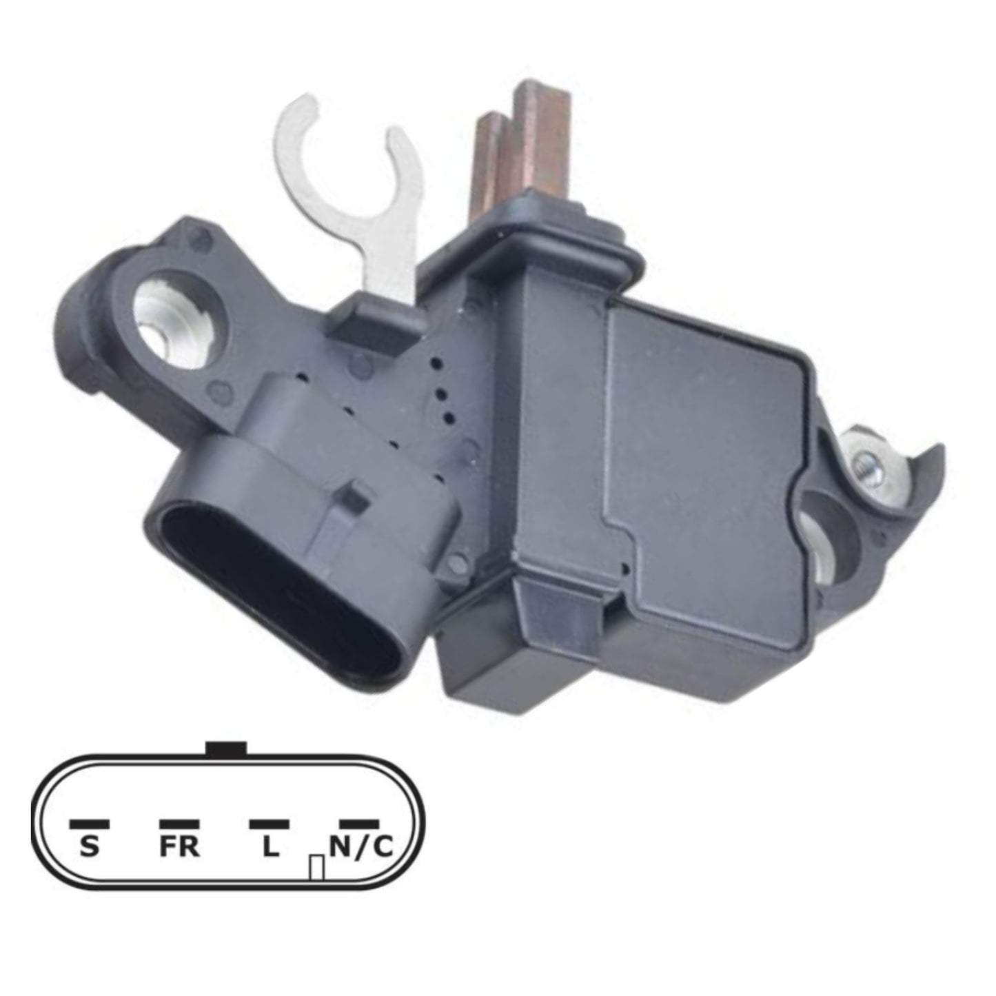 Voltage Regulator with Brushes for GM Applications with Bosch Ref# F00M145330, 4 Terminal, S-F-L-P - IB5330