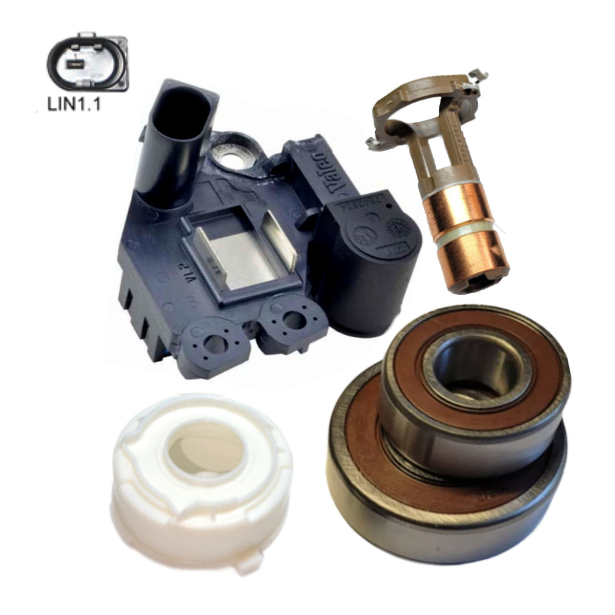 12V Valeo Voltage Regulator Brushes Bearings Sliprings kit for Mercedes S400 Hybrid | A0041541706, 599241
