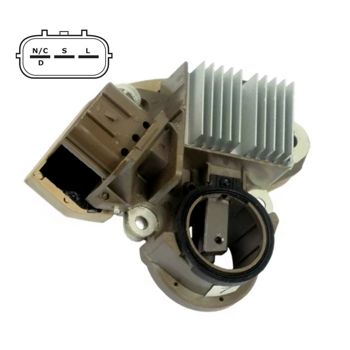 12V Voltage Regulator with Brushes (A-Circuit, D-S-L) – Fits Nissan & Infiniti -12 Volt Alternator Voltage Regulator | Replaces Mitsubishi A866X56472 & Nissan 23100-9UA0A