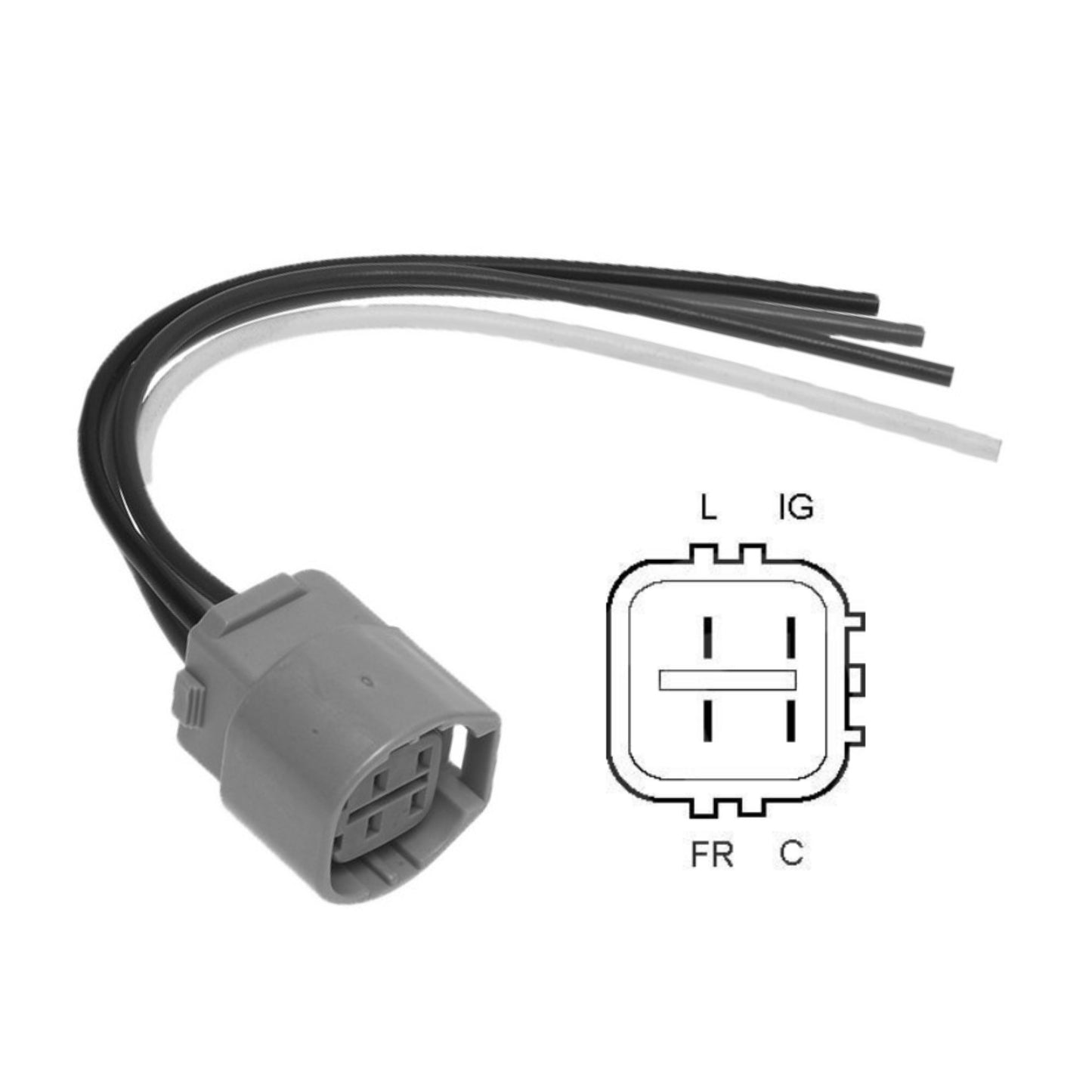 Pigtail Lead Connector Acura Honda 4 Wire: C FR IG L Alternator Pigtail/Repair Harness - 9801296