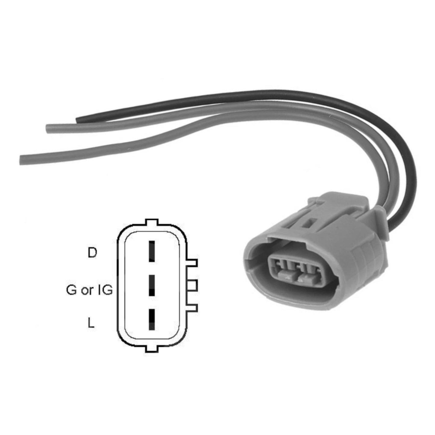 Alternator Pigtail Harness Electrical Connector Lead, 3 Wire NC-IG-L - Replaces: ND-957, W145-36, 110-52011, S2533 - 9801318