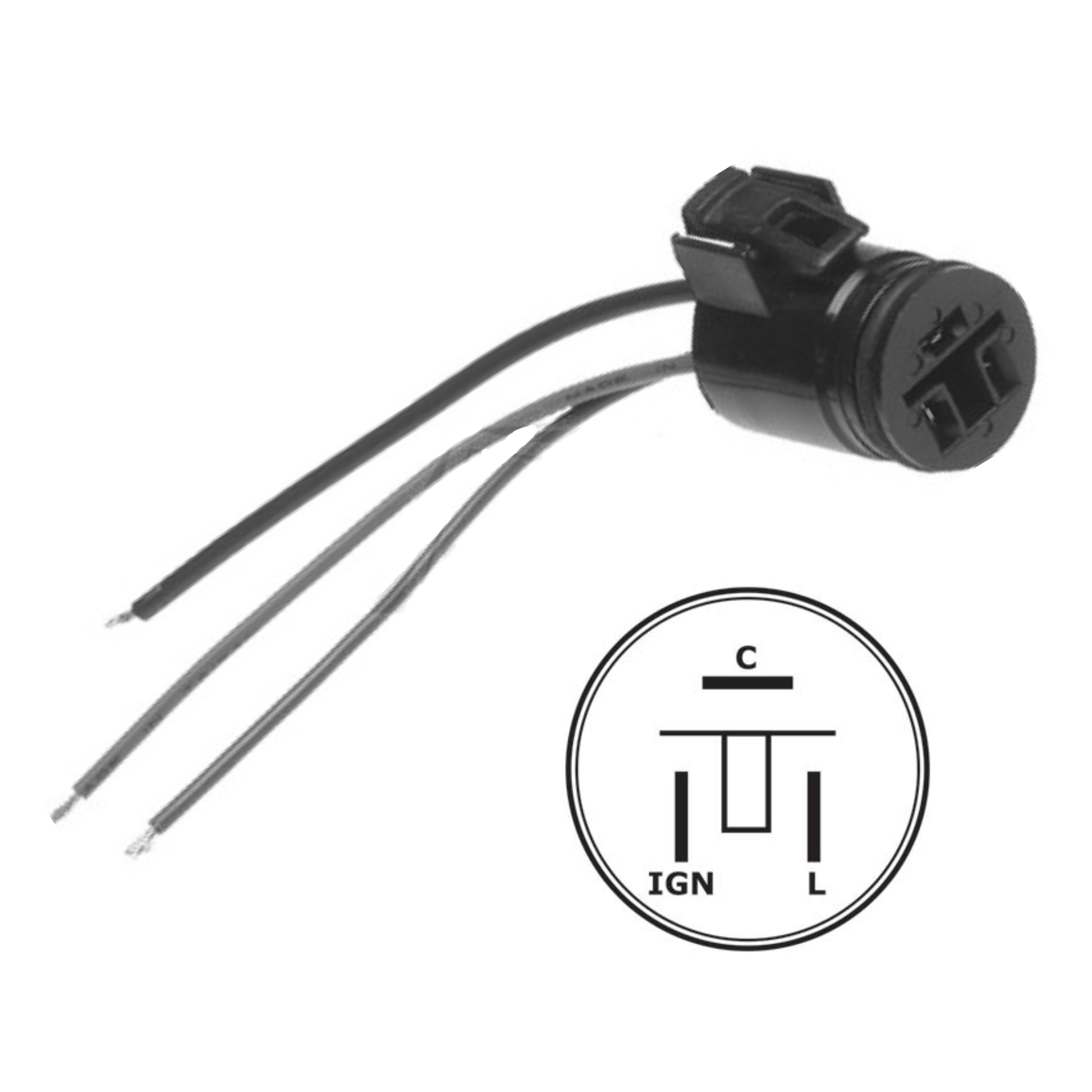 Alternator Harness Connector Pigtail Repair Lead C-IG-L, 3 Wire - 9801284
