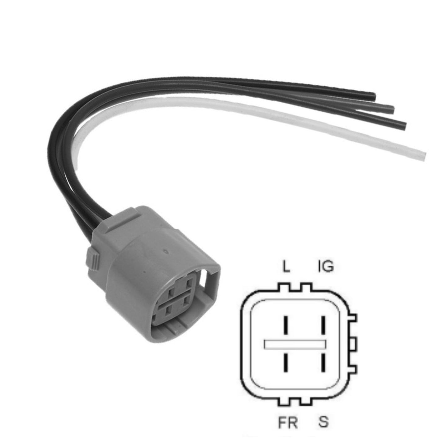 Alternator Harness Connector  Toyota Alternator Pigtail 11032, 11033, 11034, 11084, 11087, 11088, 11090, 11092, 11128, 11136, 11137, 11138, 11139, 11152, 11153, 11194, 11195, 11196, 11198, 11203, 11325, 11326, 11350, 11351, 11352, 11354, 11402, 11405, 11406, 11978, 13908, 13909, 13981, 13983, 13984, 13994, 20487, 23316, 23318,  23328, 23870