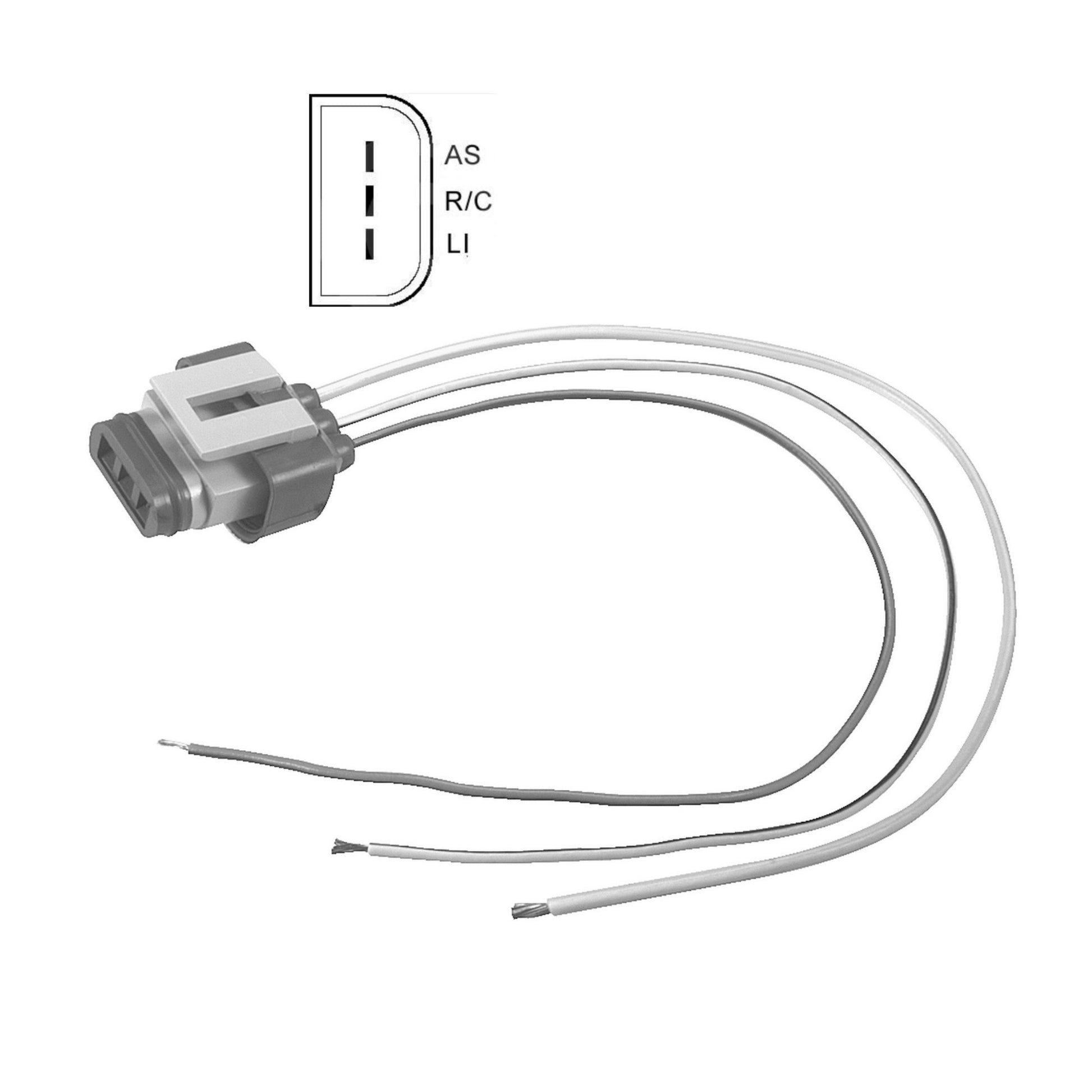 Alternator Pigtail, 3 Wire Repair Lead for Ford 4G Alternators with 3 Terminals: AS-RC-LI  - 9801339