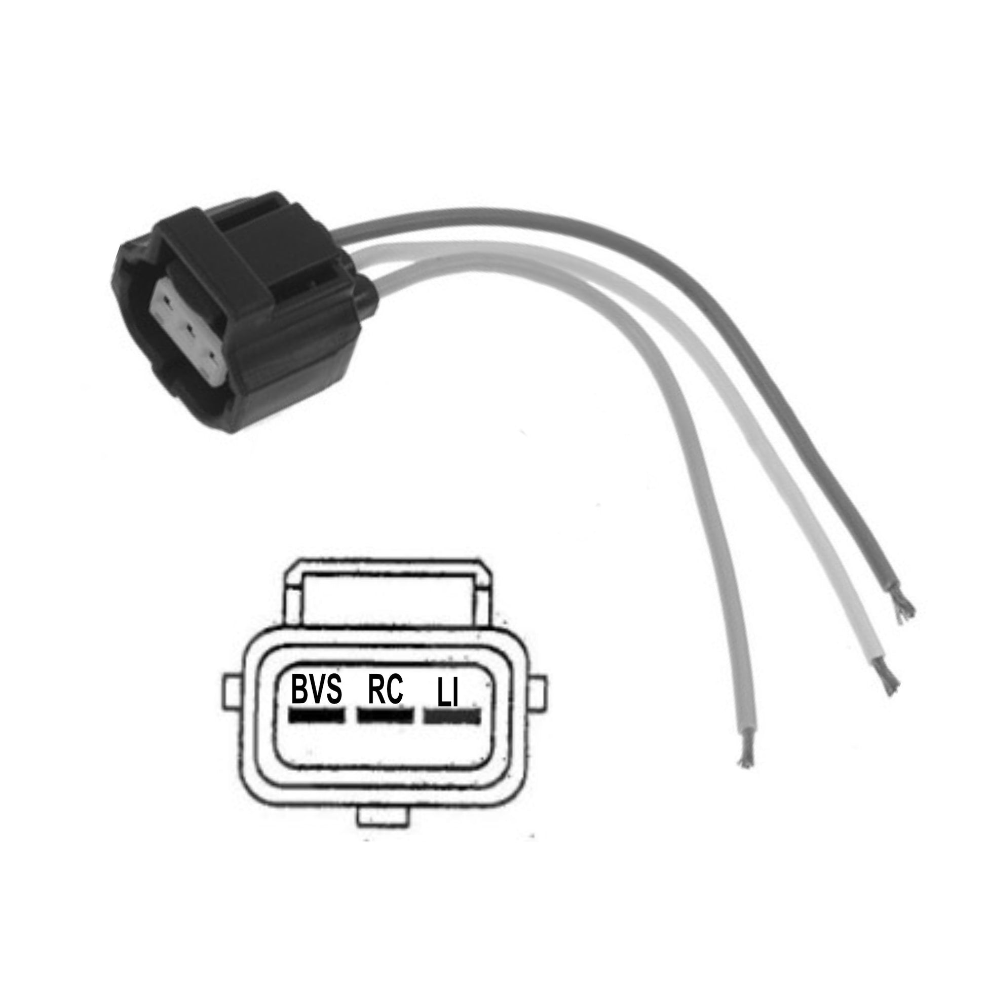 Alternator Pigtail Connector 3 Wire for Ford Late Model LI-RC-BVS Terminal - 9801343