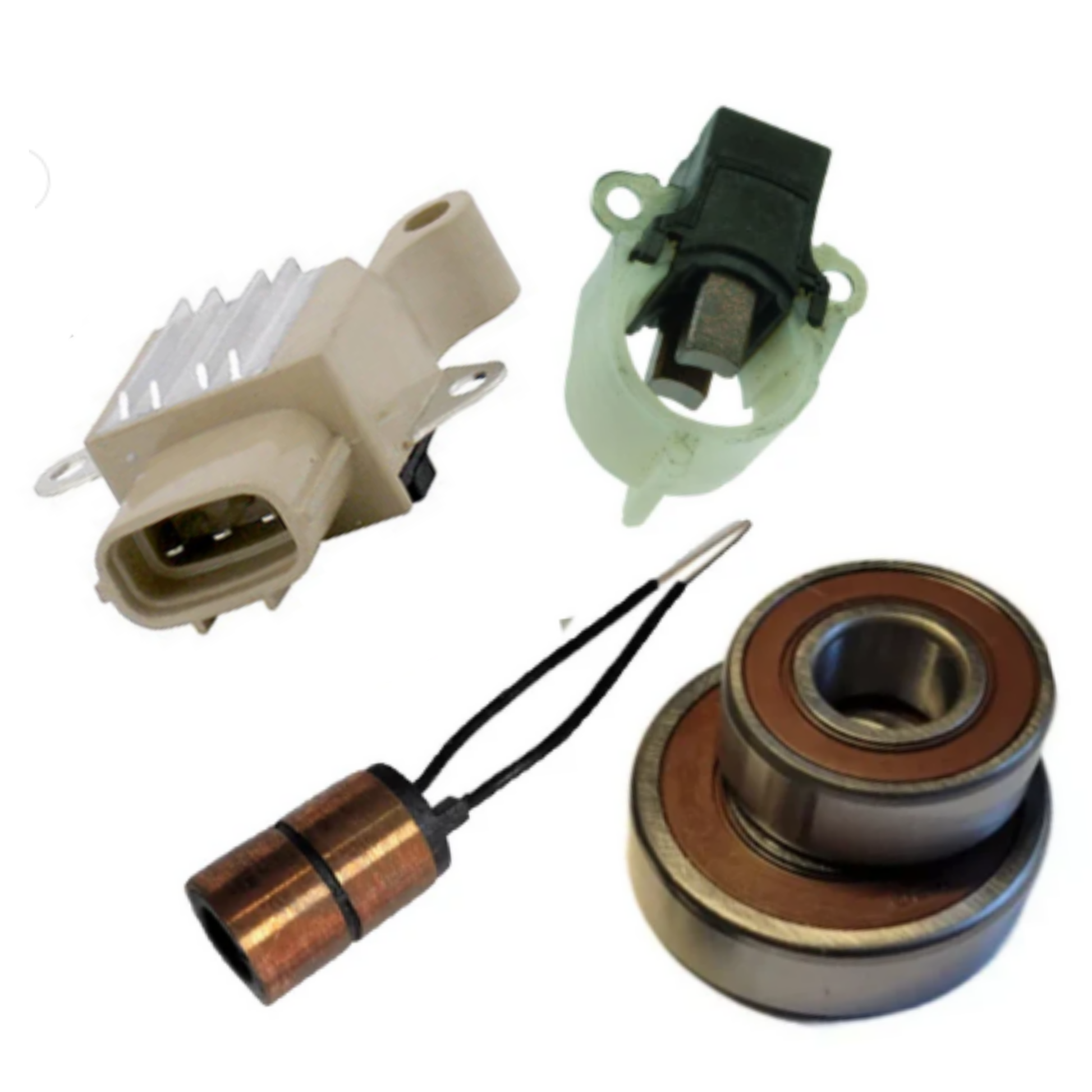 Alternator Rebuild Kit 2001-2003 RX300 Highlander with 130 Amp Option Trailer Tow PKG - Denso 104210-3040, 104210-3041, 104210-3042, 104210-3043, 9664219-304, 104210-3120, 104210-3121, 104210-3122, DAN1355, 210-0466, 210-0509 13905RK-A