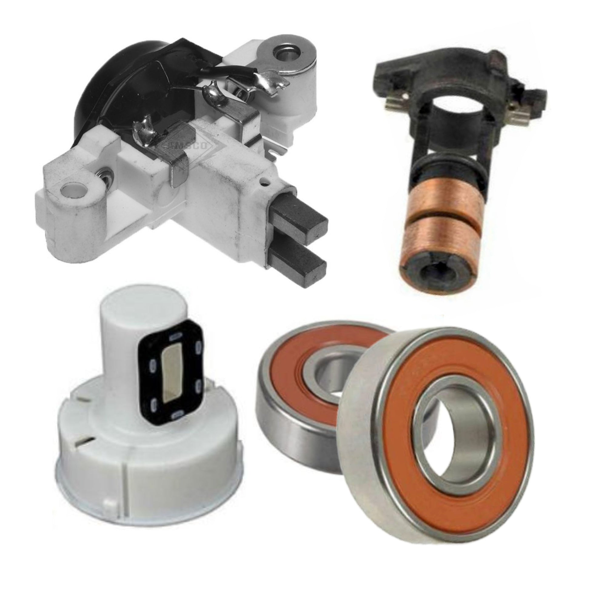 Alternator Rebuild Kit John Deere 6010 6120 6210 6310 6405 6420 6510 6610 with Bosch 0123315501, John Deere AL111675, AL114092, RE204426 - 12379RK-A