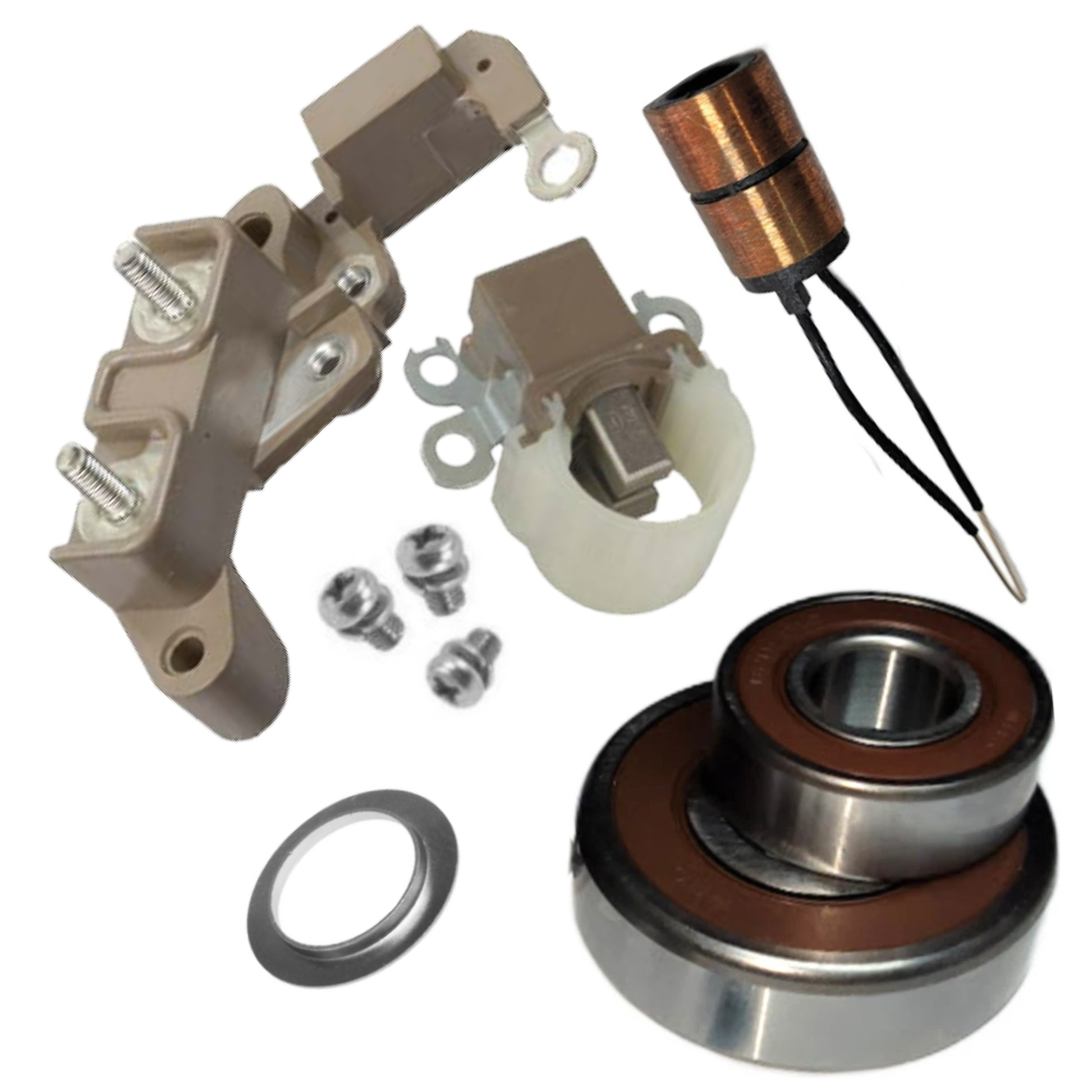 Alternator Rebuild Kit for 1991-1998 Cherokee Wrangler Dakota 90 Amp - 13341RK-A // Denso 121000-3450, 121000-3451, 121000-3452, 121000-3600, 210-0130, 9712109-345