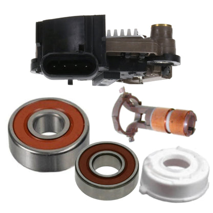 Alternator Rebuild Kit for 1997-2003 Chevrolet Corvette V8 5.7L w/110A Valeo; Voltage Regulator, Bearings, Brushes, Sliprings, Bearing Tolerance Cap