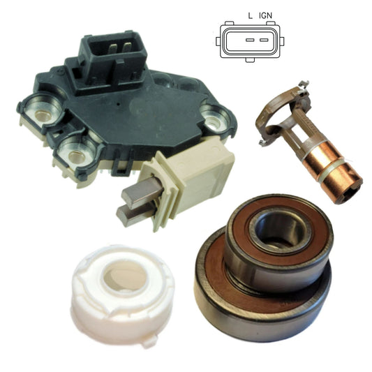 Alternator Rebuild Kit for BMW 325 330 525 530 X5 Z3 w/ 90 Amp Valeo SG9B029, BMW 12-31-7-501-592, 12-31-7-501-687, 12411432977, 12411740624, 12411740626,  7501592, 7501687 - 13971RK-A