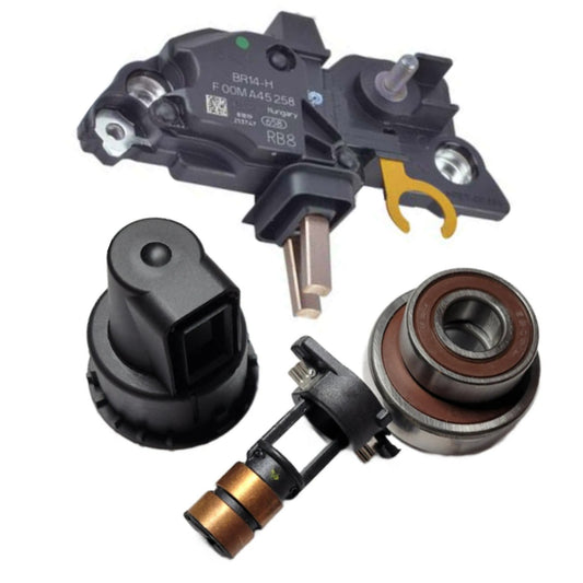 Alternator Rebuild Kit OEM Regulator, Bearings, Brushes, SlipRings, Tolerance Cap ... for John Deere Combine 2007-2009 9570 9670 9770 9870 - 12796RK-A ... 0124625030, 0-124-625-030, 1986A00956 
