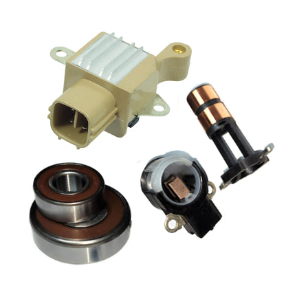 Alternator Rebuild Kit; Voltage Regulator, Brush Holder, Slipring, Bearings - for Toyota 27060-31110, 27060-31111 | Denso 104210-4890 & Lester 11137