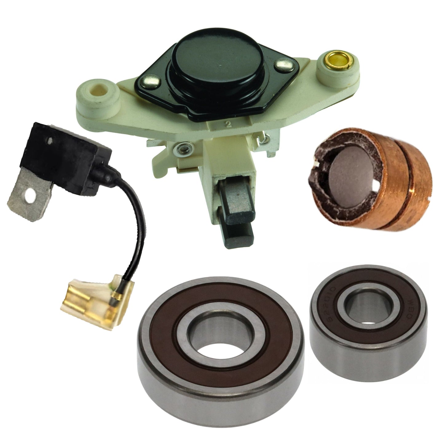 Alternator Rebuild Kit with Voltage Regulator & Bearings for Bosch Alternators (Lester 12048) – Agco, Fiat, Hesston, Same, Lamborghini