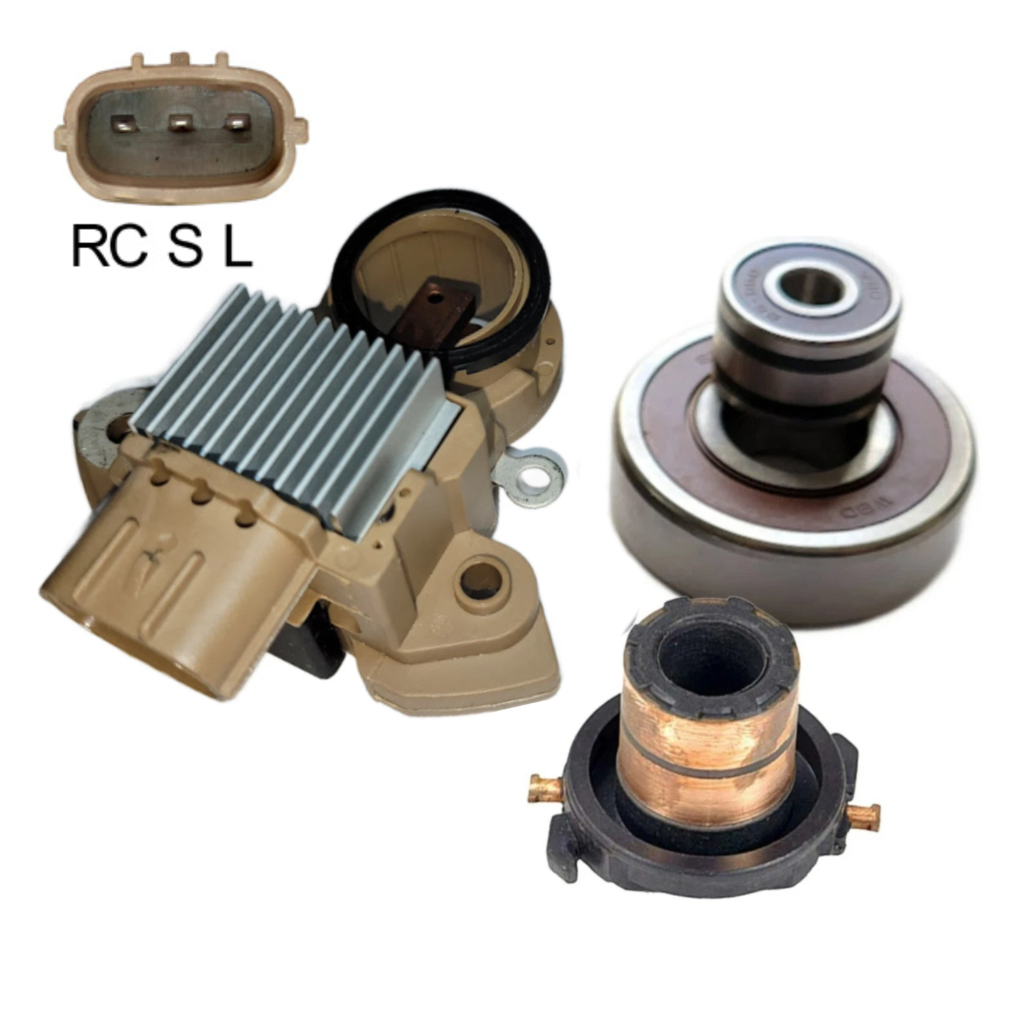 Alternator Regulator, Brushes, Bearings, Sliprings Kit for 2009-2024 Nissan GT-R 3.8L w/150 Amp A2TX0091, 23100-JF01A - 11441RK-A