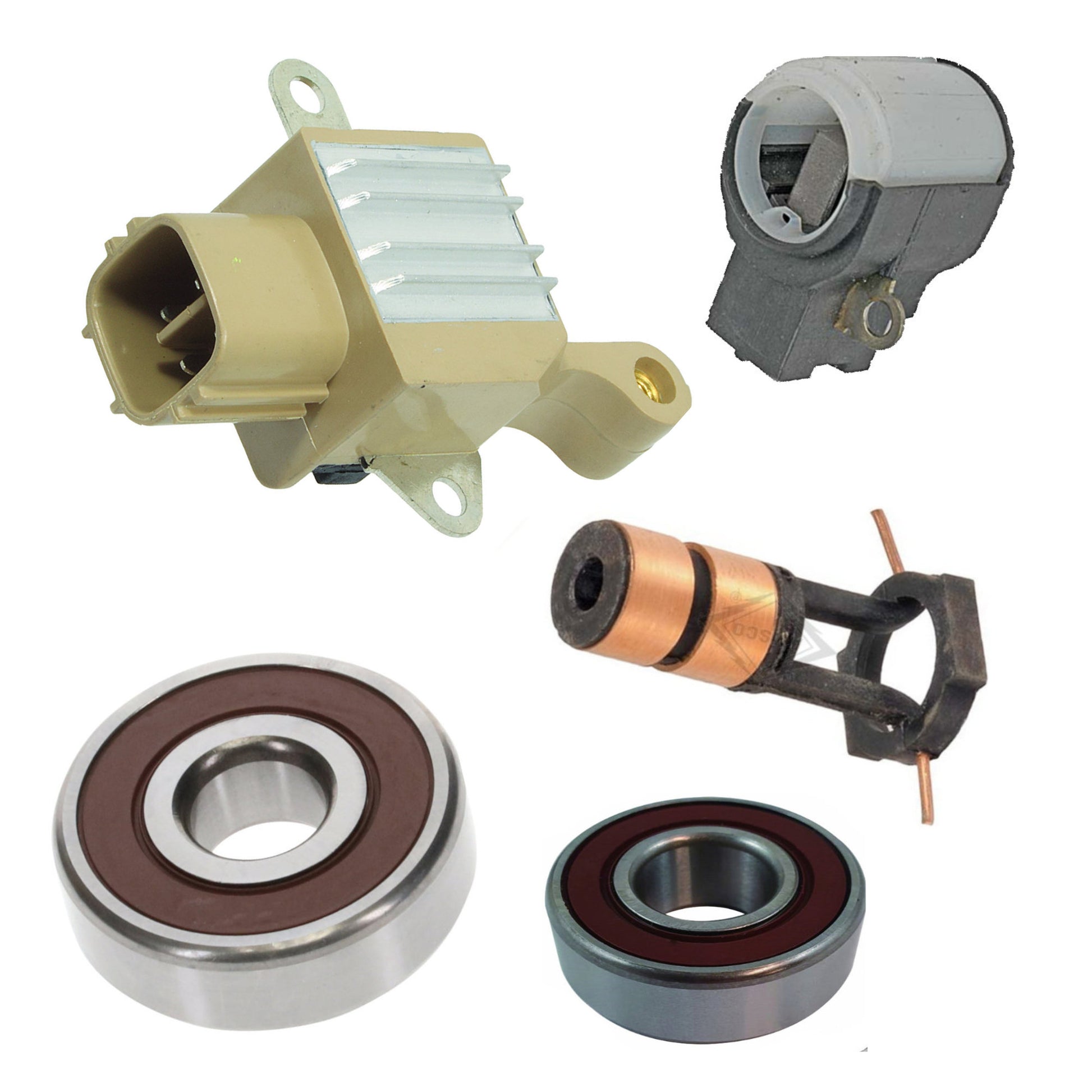 Alternator Repair Kit -Regulator, Brushes, Bearings, Sliprings; Toyota & Lexus 3.5L V6 (2005–2018) | Lester 11137 / Denso 104210-4890