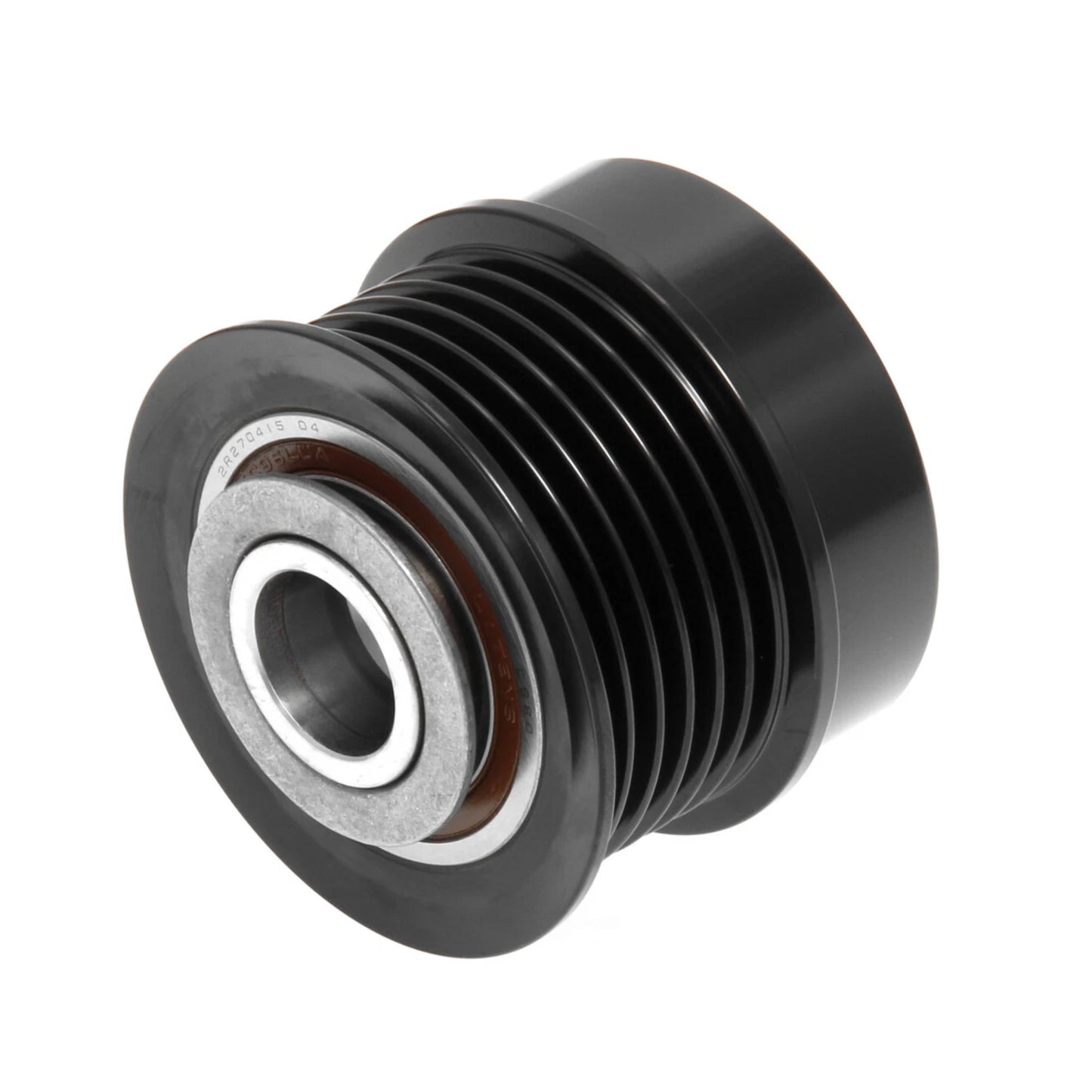 Decoupler Pulley 6GRV52, 6 GROOVE, CW, Litens, OEM, 17mm BORE, 52mm OD, 46.5mm W, 11mm DEEP, 14x1.5 THREAD, 22mm BELT, 9mm TO FIRST GROOVE // Replaces Chrysler 04627695AA, DENSO 021040-2360, IAT 391076, JN 206-52040, Litens 920051, Unknown 3515 0797 (?sub W055-127N W055-132N)- W055-164N