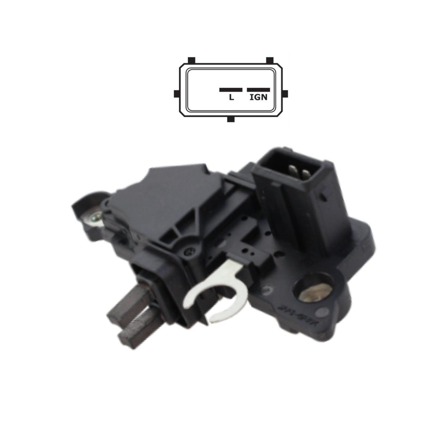 Voltage Regulator with Brushes for BMW, 12 Volt, L-IG, 2 Terminal - IB251