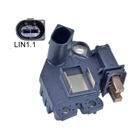 OEM Valeo Voltage Regulator with Brushes LIN Terminals, Replacing Audi 059903803N, Valeo 599237 for FG20S011, FG20S014, FG20S015, FG20S016, FG20S017, FG20S018, FG20S019, FG20S022, FG20S027, FG20S027SV, FG20S028, FG20S028SV, FGN20S011, FGN20S011, FGN20S014, FGN20S015, FGN20S016, FGN20S016, FGN20S017, FGN20S018, FGN20S019, FGN20S019, FGN20S022, FGN20S022, FGN20S036, FGN20S037, TG17C074
