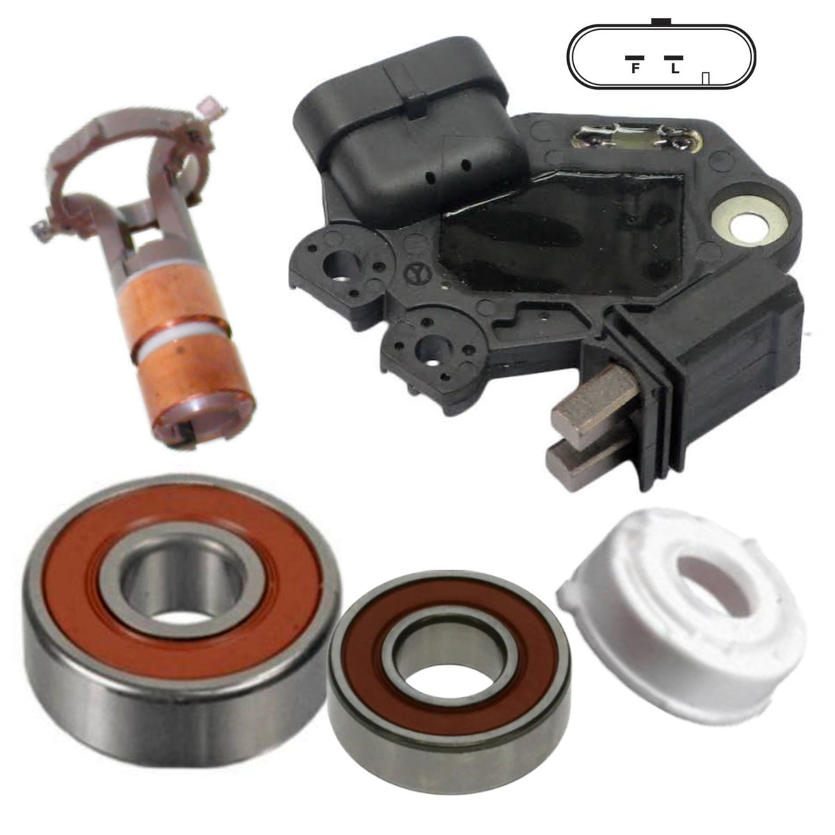 Regulator Bearings Sliprings Brushes Kit Rendezvous 3.6L w/ Valeo TG13S011, TG13S019, TG13S027 - 11022RK-A