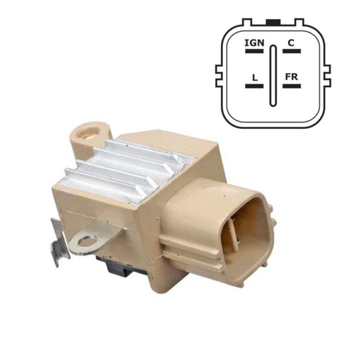 Voltage Regulator 4 Terminal, IG-C-L-FR, 12 Volt for Denso Honda Acura- 80904458 IN6335