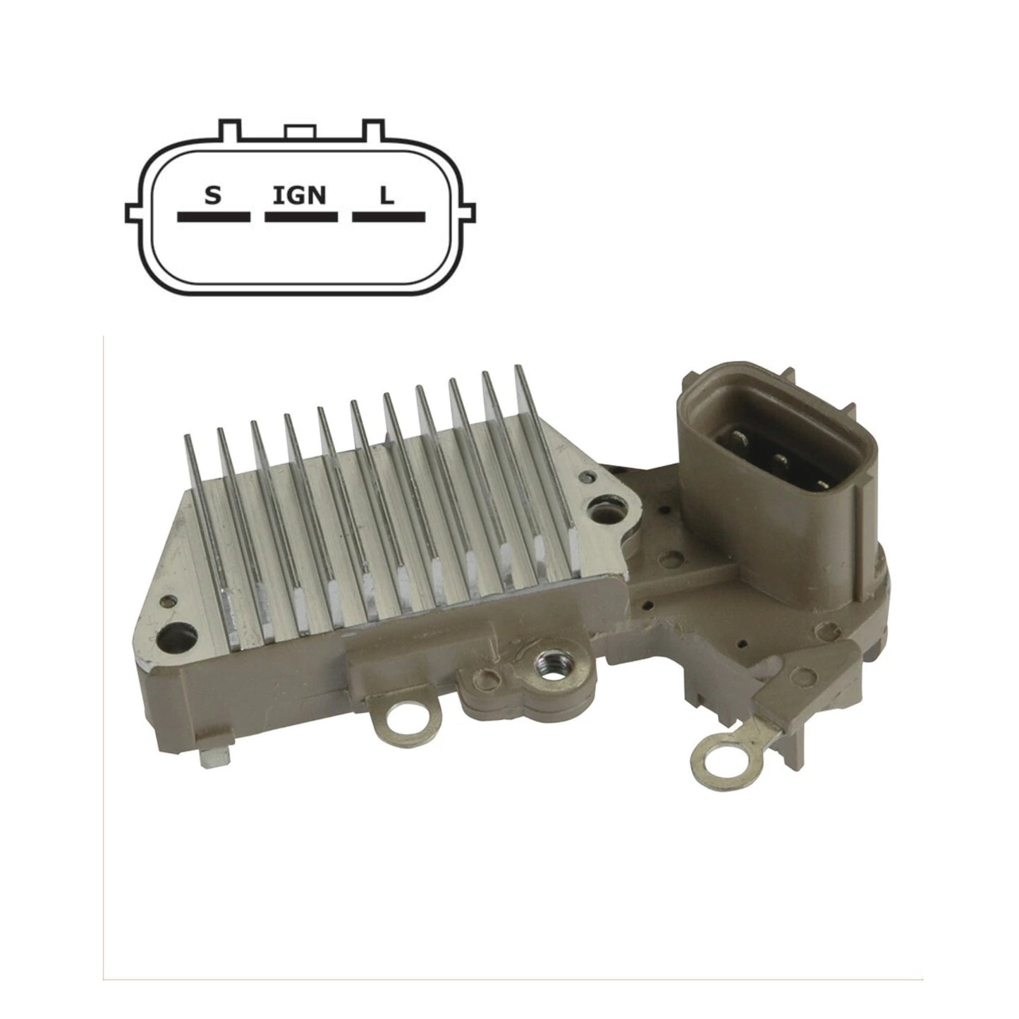 Voltage Regulator For Toyota with Denso, 12 Volt, 3 Terminal, S-IG-L - IN439