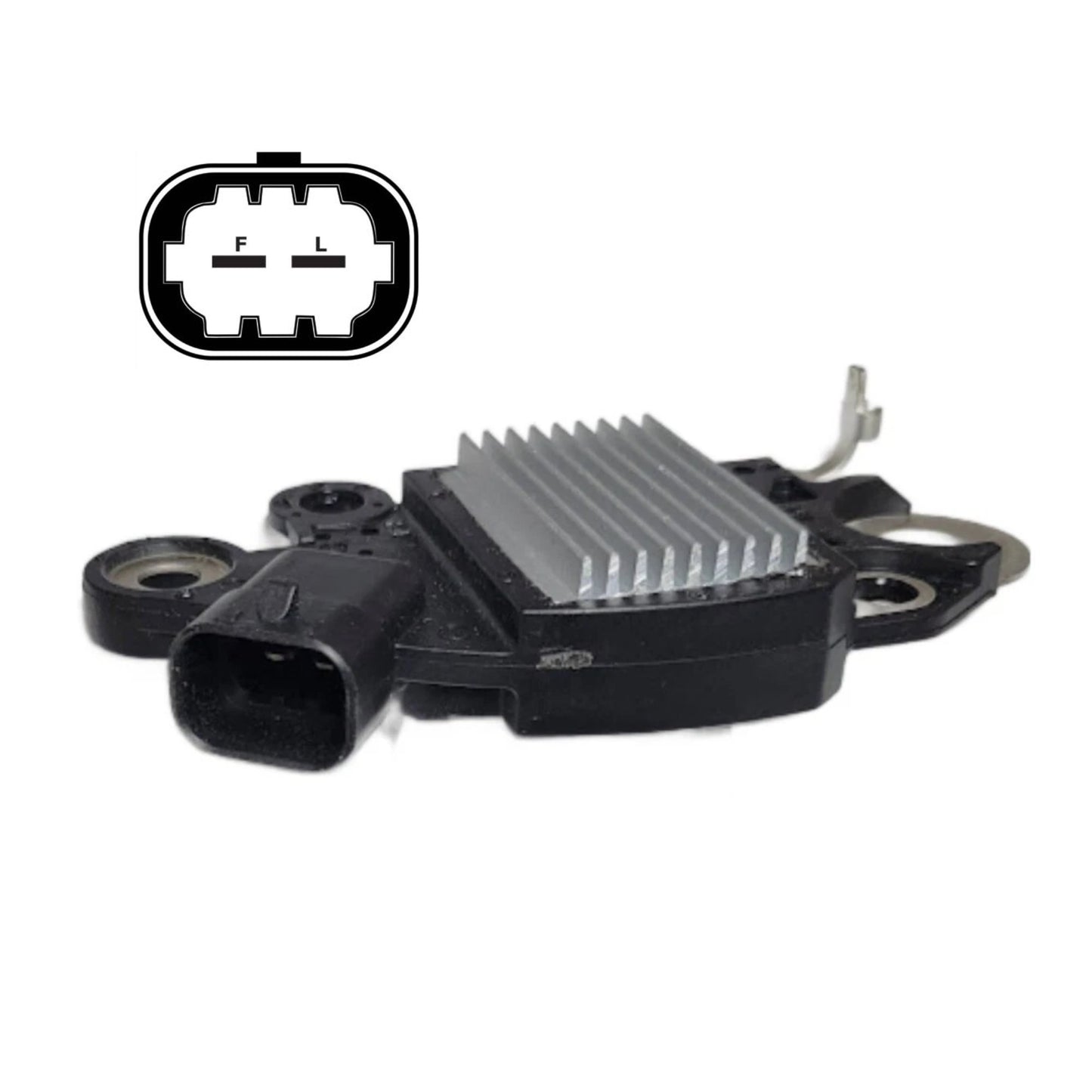 Voltage Regulator 12 Volt F-L 2 terminal - D3587  For Delco  10392759, 15093928, 15093929, 15200268, 15225928, 15263858, 15857608, 15857609, 15905871, 15905872, 25869451, 25877026, 8400078, 8400105, 8400207, 8400226; GM 10392759, 15093928, 15093929, 15225928, 15263858, 15857608, 15857609, 15905871, 15905872, 15905874, 20881337, 20989651, 22781127, 25869451, 25877026, 25968616, 88878264