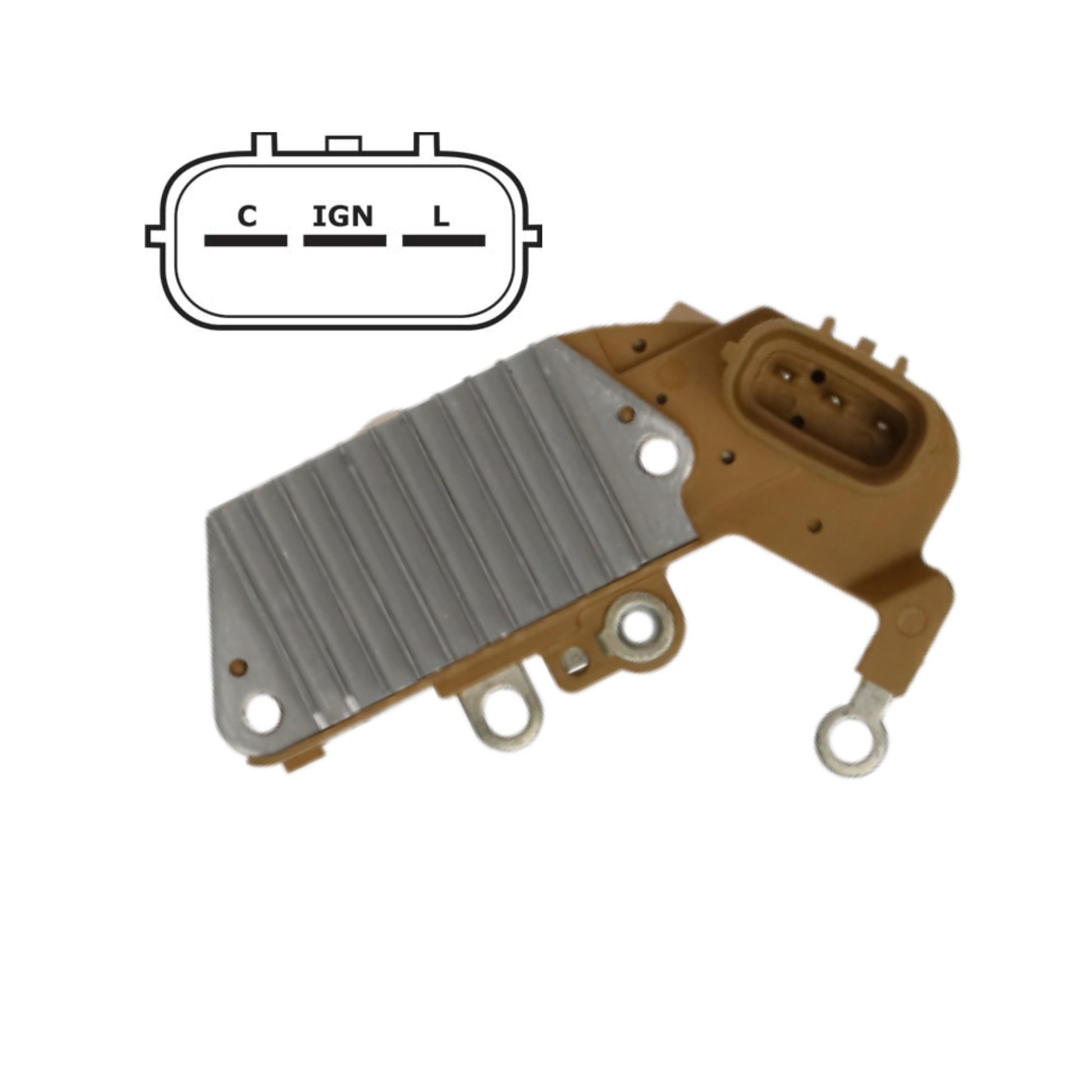 Voltage Regulator for Denso 3 Terminal, FR-IG-L, 12 Volt for Denso 102211-2230, 102211-2231, 102211-2232, 102211-2233, 102211-2234, 104210-8140, 9764219-814  - 80904485 - IN330