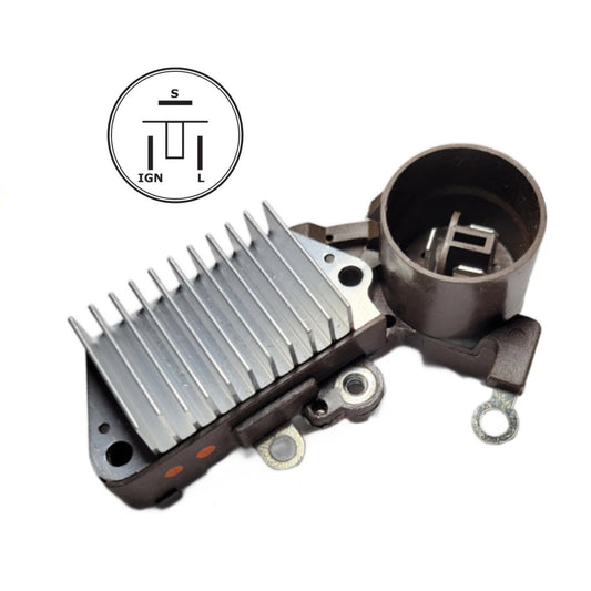 Voltage Regulator for Denso on Ferrari, John Deere, Kubota, Toyota, 3 Terminal, Round, S-IG-L - IN436