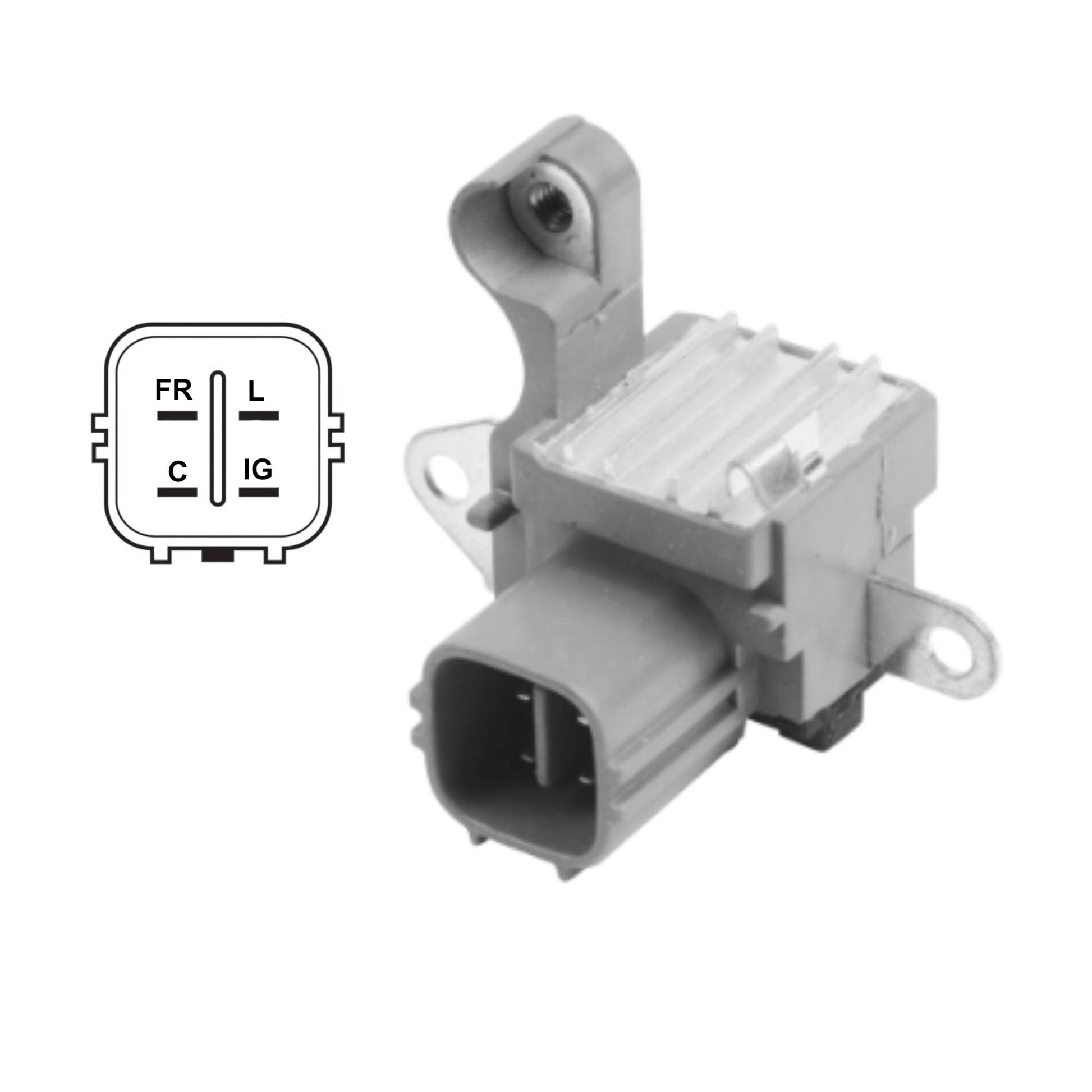 Voltage Regulator for Honda Acura with Denso IG-C-L-FR, 4 Terminal for 104210-3100, 104210-3500, 104210-3911, 104210-4300, 104210-4301, 104210-4480, 104210-4481, 104210-4690, 104210-4860, 104210-9150- IN6315
