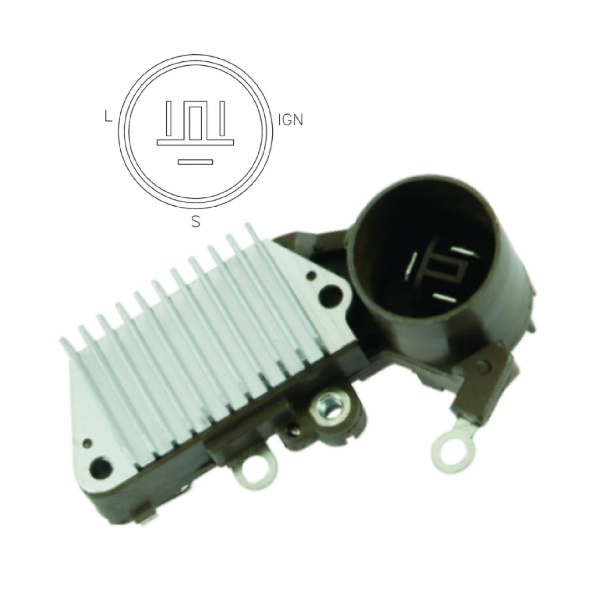 Voltage Regulator for Toyota John Deere with Round S-IG-L Ref# 126000-1110, -1260, -1270 -1500 - 80904386 IN438 for 100211-6300, 100211-6360, 100211-6410, 100211-6420, 100211-7470, 100211-7910, 100211-8330, 100211-8560, 100211-8570, 100211-8660, 100211-8670, 100211-8810, 100211-8820, 100211-8830, 100211-8870, 100211-9780, 100211-9790, 100211-9890, 101211-5220, 101211-5360, 9760211-747;