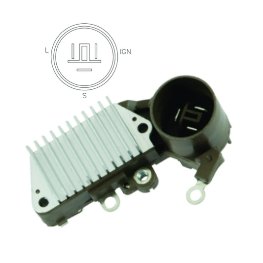 Voltage Regulator for Toyota John Deere with Round S-IG-L Ref# 126000-1110, -1260, -1270 -1500 - 80904386 IN438 for 100211-6300, 100211-6360, 100211-6410, 100211-6420, 100211-7470, 100211-7910, 100211-8330, 100211-8560, 100211-8570, 100211-8660, 100211-8670, 100211-8810, 100211-8820, 100211-8830, 100211-8870, 100211-9780, 100211-9790, 100211-9890, 101211-5220, 101211-5360, 9760211-747;