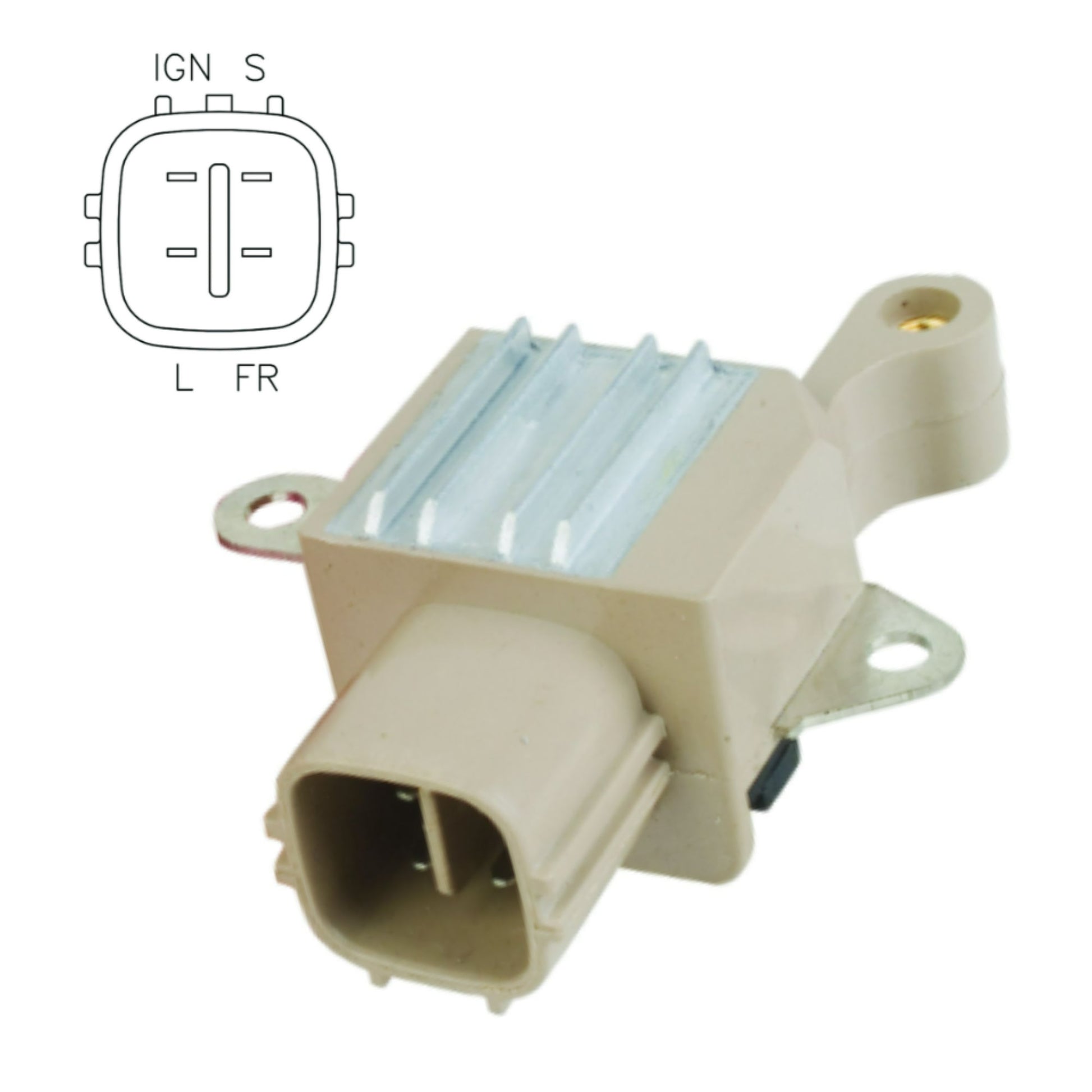 Voltage Regulator for Toyota Lexus replacing Denso 126600-3010, 126600-3040, 126600-3360, 126600-3390, 126600-3391, 3040, 4340, GS2M 3010, GS2M 3040, GS2M 3041, GS2M 3360, GS2M 3361, GS2M 4340, GS3M 3390, GS3M 3391, Toyota 27700-20090, 27700-20100