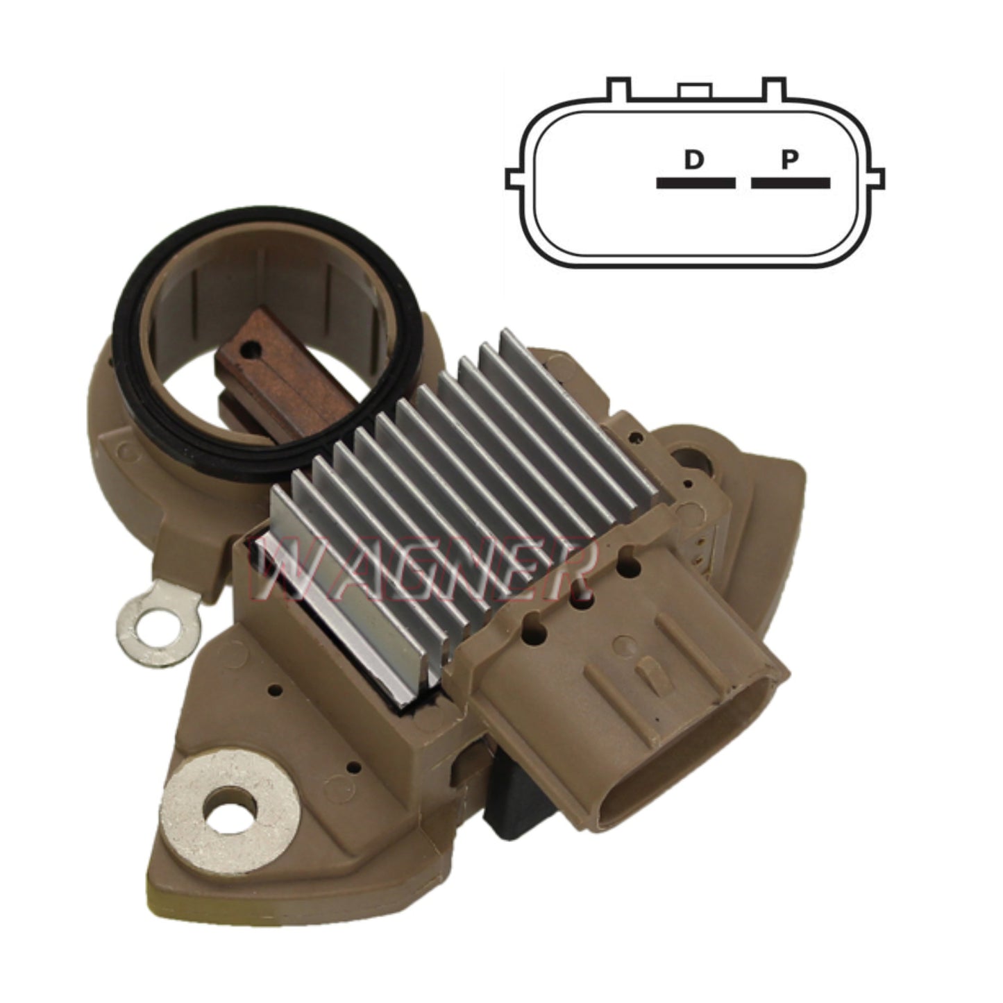 Voltage Regulator with Brushes 3 Pin N/C-D-P for Mazda Mitsubishi A002TX3081, A005TL0491; A2TX3081, A5TL0491;- 80033151 IM630