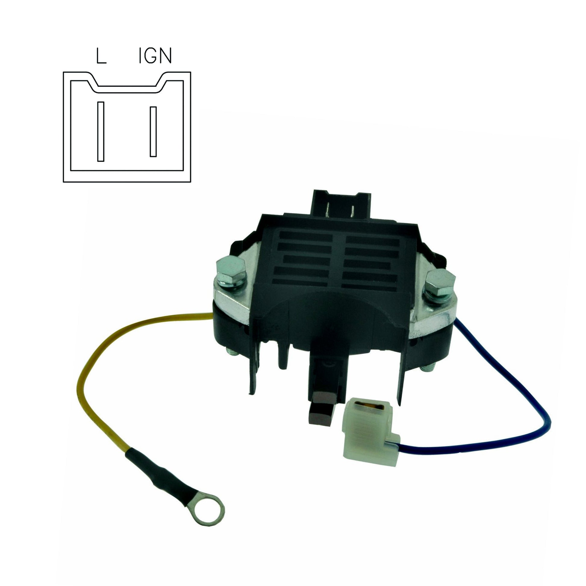 Voltage Regulator with Brushes, External L-IG Plug/ Terminals 80084381 - IP1652