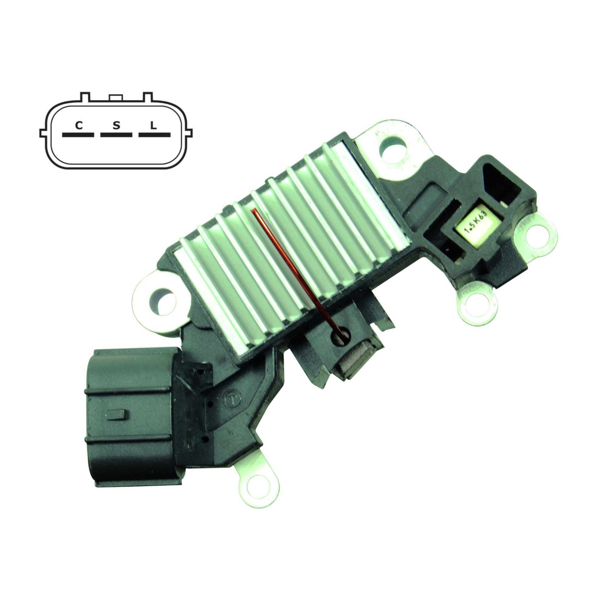 Voltage Regulator with Brushes Nissan Frontier Pathfinder Xterra C-S-L 80041573 - IH741 - Hitachi LR1110-724, LR1110-724B, LR1110-724BR, LR1110-724C, LR1110-725, LR1110-725B, LR1110-725BR