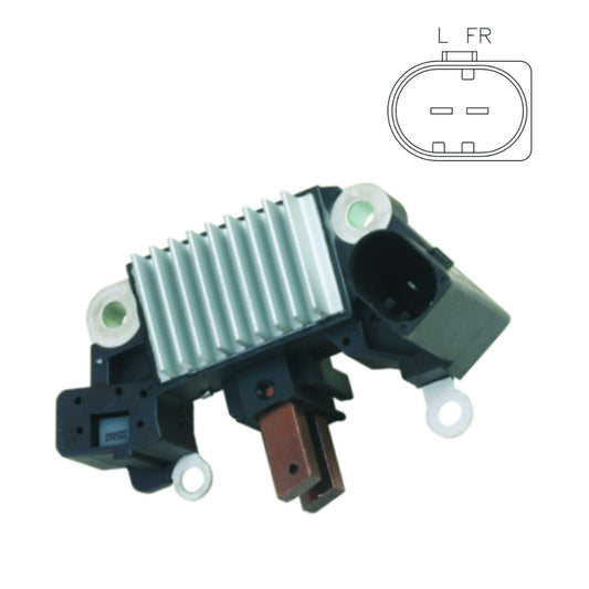 Voltage Regulator with Brushes for Audi VW with Hitachi LR1120-701 028903029G, 028903029GX, 028903029G, 028903029GX, 038903029GX, 038903029GX - IH701 
