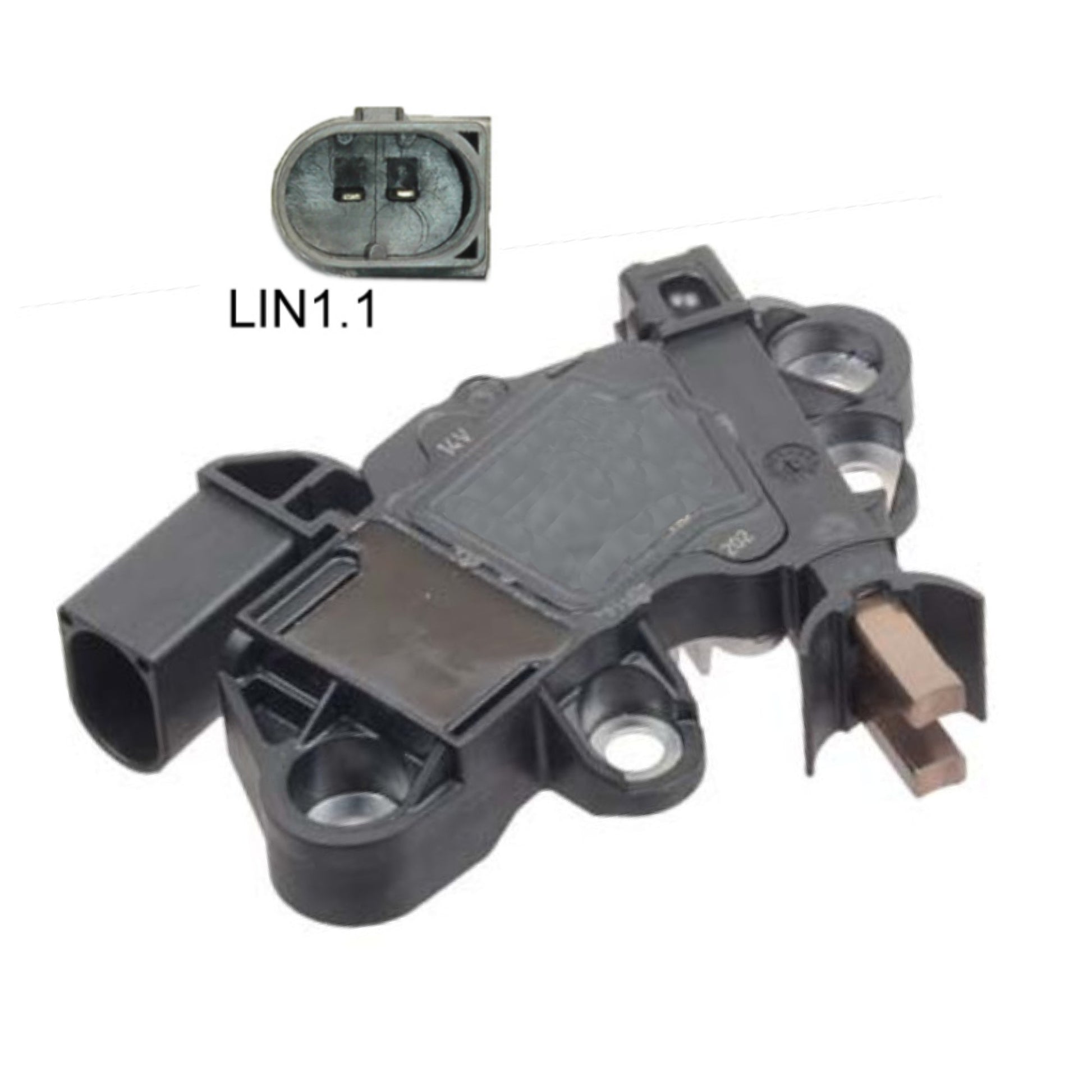 Voltage Regulator with Brushes for Bosch Mercedes Dodge Caterpillar - 80201273 IB6020 - Replaces 1986AE0041, F00M346006, F00M346020, F00M346036, F00M346048, F00M346081, F00M349831
