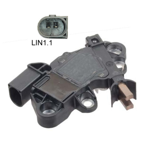 Voltage Regulator with Brushes for Bosch Mercedes Dodge Caterpillar - 80201273 IB6020 - Replaces 1986AE0041, F00M346006, F00M346020, F00M346036, F00M346048, F00M346081, F00M349831

