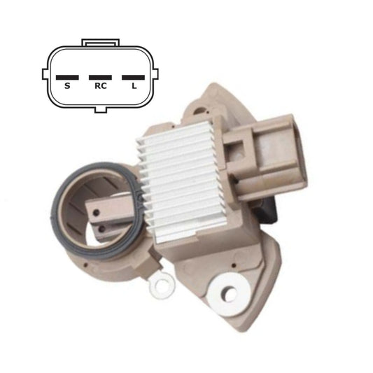 Voltage Regulator with Brushes - Specifications: 12 Volt, A-Circuit, 14.0 VOltage Set Point, Mitsubishi IR/IF Alternators, AS-RC-LI Terminals, Field Short Circuit Protected, RC or Stator Activated, Regulation is Controlled by Vehicle PCM, Thermal Load Protection // Replaces Mitsubishi 622, 6224Y12N, 6224Z04A, 62259204, 6229204C, Other 230-48170, 230-48137, 62259204-01432, 8003-3133, 80033133, VRH2009-140, VRH2009-140, T52013, W085-328, 196-108, 28668, GNR-M107 - IM622